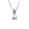 Silberne minimalistische abstrakte Anhänger Halskette, elegante Damen Schlüsselbein Kette Schmuck. - Buchstabe I (Einzelner Anhänger) / Silber