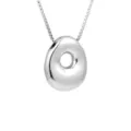 Silber minimalistischer Donut Anhänger Halskette modische stilvolle Schmuck Kette Damen - Buchstabe O (Einzelner Anhänger) / Silber