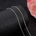 Elegante silberne Box-Kette Halskette, glänzendes Metall für Damen, perfekt für den Alltag. - Nur Box-Kette (ohne Anhänger) / Silber