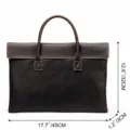 Men crazy horse leather briefcase vintage business laptop bag large capacity handbag - Model 5026 / L / Coffee