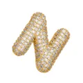 Modische Chunky Buchstabe N Anhänger Halskette mit Zirkon Steinen für Damen Gold im Hip Hop Stil - N (Anhänger)