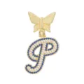 Vergoldeter Buchstabe Kettenanhänger mit Zirkonia Steinen und schöner Schmetterlingsöse. - Buchstabe P