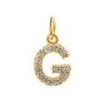 pendentif lettre g zircone cubique micro pavé doré 14k accessoire pour bijoux diy - Lettre G / Or