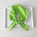 Green polka dot hair ribbon scarf, stylish small necktie and wristband for women spring. - 02 Pointed - Polka Dot Green
