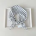 Baumwoll gepunktetes kleines Schal Stirnband Armband stilvolles Mode Halstuch Zubehör - 07 Spitz - Punktiert Weiß