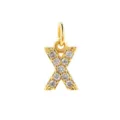 Pendentif Lettre X Or Micro Pave Zircone DIY Collier Charme Accessoire de Bijouterie - Lettre X / Or