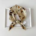Baumwolle Blatt Druck Band Schal Damen Fruehling Sommer Haarband Halstuch Schlaufe - 24 Spitzes Ende - Blattmuster