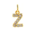Pendentif Lettre Z Zircone Micro Pavé Plaqué Or Accessoire Bijou DIY pour Collier - Lettre Z / Or