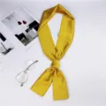 Yellow polka dot narrow silk scarf stylish long twilly for women bag ribbon and neck wrap - Yellow Dots