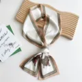 Mujer Largo Pañuelo de Seda Twilly Vintage Estampado Silla de Caballo Bufanda Cinta Pelo - Sillín Blanco Roto