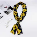 Fashion long silk scarf twilly ribbon for bags handle wrap neckerchief stylish. - GOOD Navy