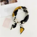 Fashion silk square scarf for women, elegant neckerchief and hair accessory for daily wear. - Alphabet