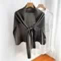 Chal de punto liso para mujer elegante envoltorio ligero para primavera verano aire acondicionado - Gris oscuro