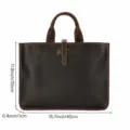 Large crazy horse leather men briefcase vintage genuine leather business handbag for 15 inch laptop - Model M852 / L / Dark Coffee