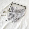 Retro paisley print triangular linen scarf, black and white bandana with beaded tassel details. - SJJ035-White & Black