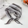 Foulard triangulaire en coton rayé pour femme, mode printemps été tour de cou et bandana. - Multi Rayé Blanc Lait