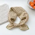 Floral print cotton small square scarf, vintage bandana and neckerchief for women daily wear. - 06B Small Floral Detail