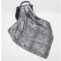 Elegant leopard print silk satin square scarf 90cm women fashion hair scarf neckerchief. - D9195-Black