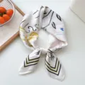 Damen Seide Quadrat Schal kleines Halstuch Fruehling Sommer elegante Mode Halstuch - Vereinfachte Sonnenblume