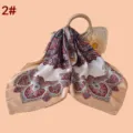 Women 70cm satin paisley silk square scarf elegant vintage floral print neckerchief. - 2#