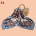 Women 70cm square silk scarf paisley print satin chiffon fashion accessory chic neckerchief - 3#