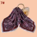 Femme 70cm carre foulard elegant paisley imprime satin mousseline mode accessoire - Taille 7