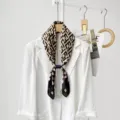 Elegant women's magnetic silk scarf professional commuting stylish geometric print neckerchief - CXK010 - Letter Maze