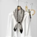 Elegant women's commuting fashion magnetic silk scarf versatile minimalist professional neckerchief - CXK010 - Khaki Paisley