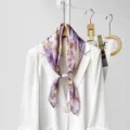 Elegant gradient purple butterfly silk scarf with magnetic clip for women commuting fashion. - CXK010 - Butterfly Purple