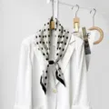Women magnetic silk scarf black white polka dot professional commuting neckerchief fashion. - CXK010-Large Polka Dots