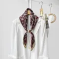 Elegant women commuting fashion magnetic silk scarf versatile minimalist professional neckerchief. - CXK010-Brown Paisley