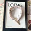 Women Silk Scarf with Magnetic Pearl Buckle Thin Long Neck Scarf Elegant Fashion Wrap - CXK007-Creamy Apricot Texture