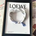 Silk scarf with pearl magnetic buckle, elegant white and blue neck scarf for women variant. - CXK007-Bamboo Shadows