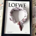 Elegant white silk scarf with brown abstract pattern and pearl magnetic buckle for women. - CXK007-Brown Plaid