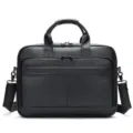 Borsa porta pc uomo pelle ventiquattrore business lavoro tracolla nera 15 pollici elegante - 8841 Pelle a grana litchi nera