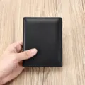Black genuine leather men wallet card holder business style top layer cowhide purse new - Black