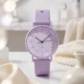 Lilafarbene Silikon-Quarzuhr mit minimalistischem Zifferblatt und Bonbonfarbe - Lila