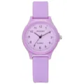 Minimalistische hellviolette Analog-Studentenuhr mit weichem Silikonarmband-Design - Nur lila Uhr