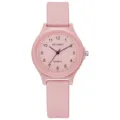 Rosa Analog-Studentenuhr mit weichem Silikonarmband und minimalistischem Zifferblatt - Nur rosa Uhr
