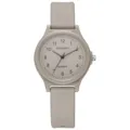 Minimalistische beige analoge Studentenuhr mit weichem und langlebigem Silikonarmband - Grau Nur Uhr