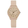 Minimalistische beige Analoguhr mit weichem Silikonarmband und Quarzwerk für Damen - Beige Einzeluhr
