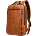 Zaino uomo vintage in vera pelle cavallo pazzo marrone per viaggio lavoro computer - 5009 Marrone