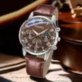 Luxury men's business quartz watch with brown crocodile leather strap and brown dial - Brown Strap Brown Dial Watch (XR5380) / Brown