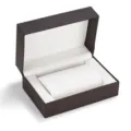 Scatola regalo rettangolare per orologio in carta kraft marrone con cuscino bianco - Stile Rettangolare a Doppia Fessura Marrone Scuro (X007)
