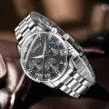 Herren Business-Quarzuhr mit Edelstahlarmband und schwarzem Zifferblatt von Gaiety - Nur Uhr / Silberne Stahluhr