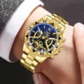 Elegante Herren-Quarzuhr aus Goldlegierung mit schwarzem Zifferblatt und Design - Goldgehäuse Schwarzes Zifferblatt (Stil 6)