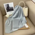 Solid color silk square scarf for women, elegant grey blue neckerchief, perfect for office and daily wear. - 3# Gray