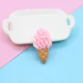 Ciondolo a forma di cono gelato in resina rosa per creazione di gioielli fai-da-te - circa 2,5 cm / Rosa