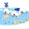 Adorable white resin miniature beluga whale figurines for DIY micro landscape beach scenes - Medium Dolphin / 10 Pieces Pack / White