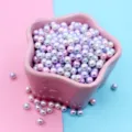 Runde Farbverlauf Perlen in Pastell lila und rosa für DIY Schleim und Harz Bastelarbeiten - 1 Stück/Packung / Blau Violett Rosa Weiß Verlauf (1)